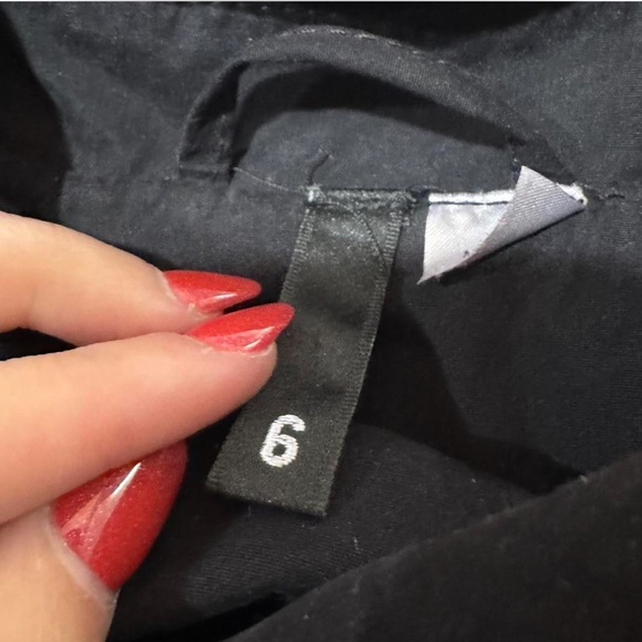 H&M black collared trench coat with removable waist belt and pockets - Picture 6 of 8